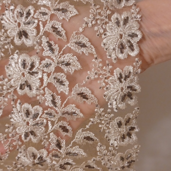 Cache Vintage lace and beaded top Chinese collar antique buttons size small - Picture 8 of 8